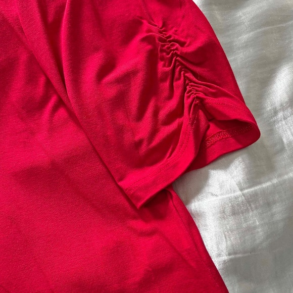 TURTLENECK, RUCHED CUFFS, TANGO RED, SZ 4X, LONG SLEEVES, RELAXED FIT, RAYON - Picture 8 of 8